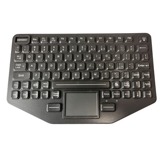 Black ergonomic keyboard with a touchpad on a white background - SL-86-911-TP-RC-SLIM