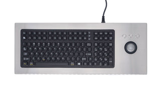 Stainless Steel Keyboard with Integrated Trackball - DT-2000-TB - iKey