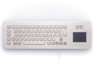 Panel Mount Stainless Steel Keyboard with Touchpad - PM-65-TP-SS - iKey