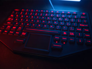 SkinnyBoard® Mobile Keyboard with Touchpad - SB-87-TP - backlit red - iKey