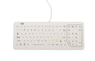 Cleanable Sealed Medical Keyboard - White - SLK-101-FL - iKey