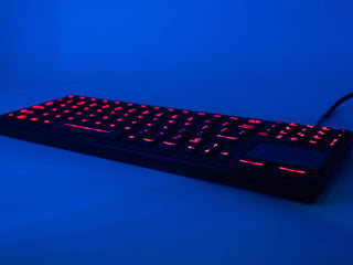 Sealed Keyboard with Integrated Touchpad & Backlighting - SLK-97-TP-BLK - red backlight - iKey